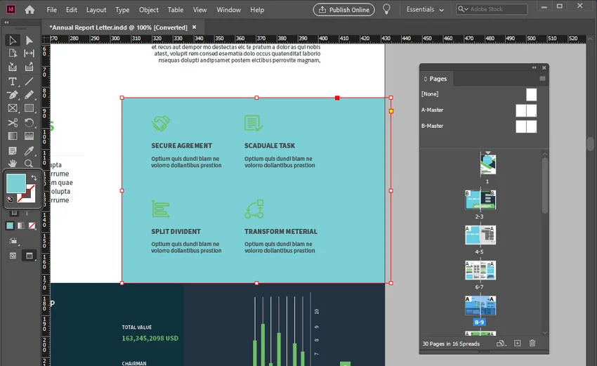 InDesign Annual Report Fill Color Change