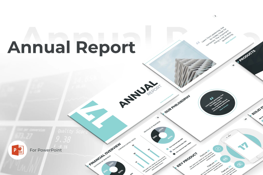 4. Clean Annual Report Design Template for PowerPoint