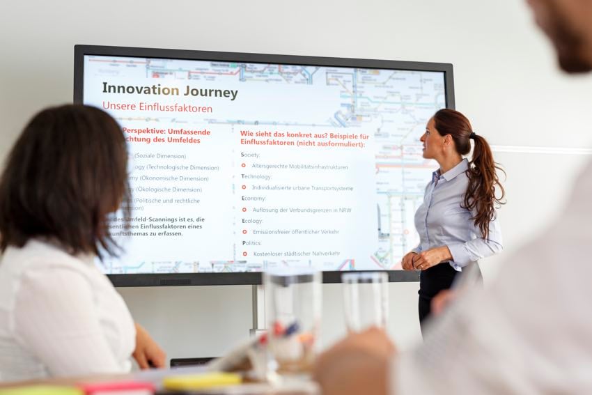 Businesswoman leading a presentation
