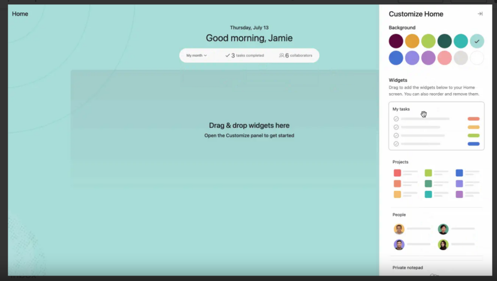 Asana's UX design and intuitive interface