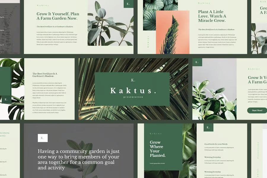 Kaktus - Elegant Keynote Template by Slidehack from Envato showing color consistency