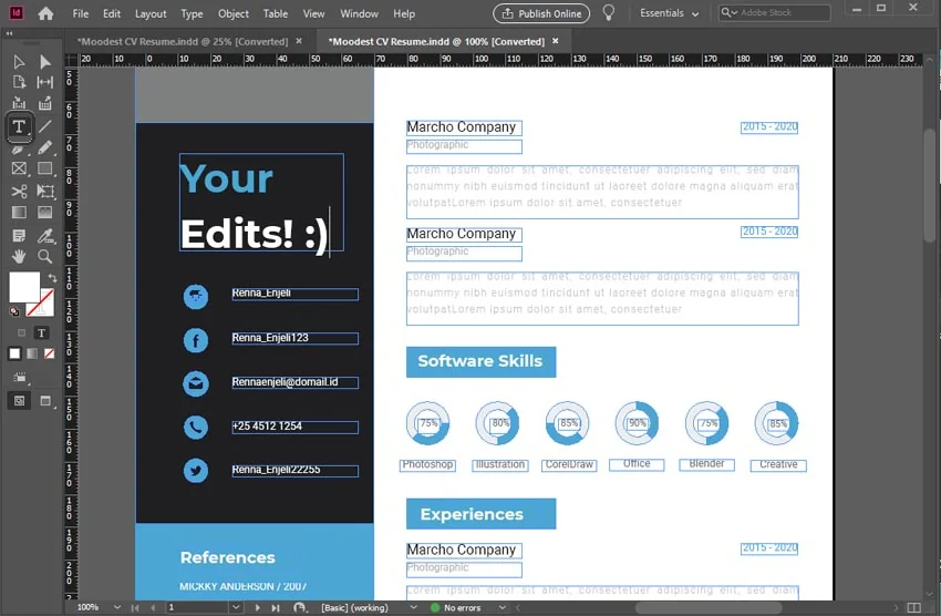 Edit Text in Adobe InDesign