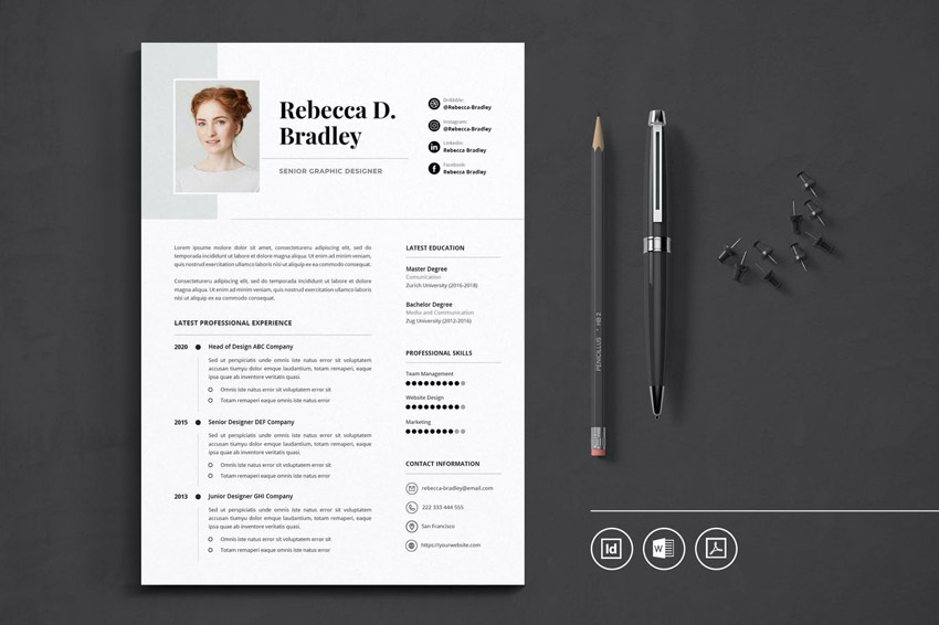 Curriculum Vitae InDesign template