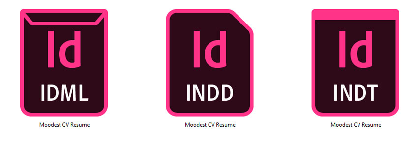 InDesign file types