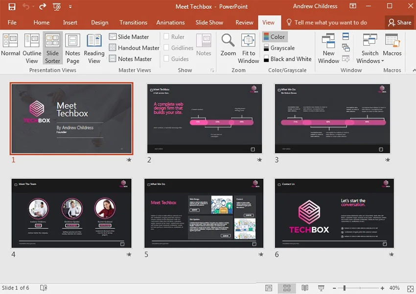 Slide Sorter View Rearrange