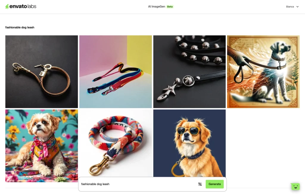 Ai generated fashionable dog leash