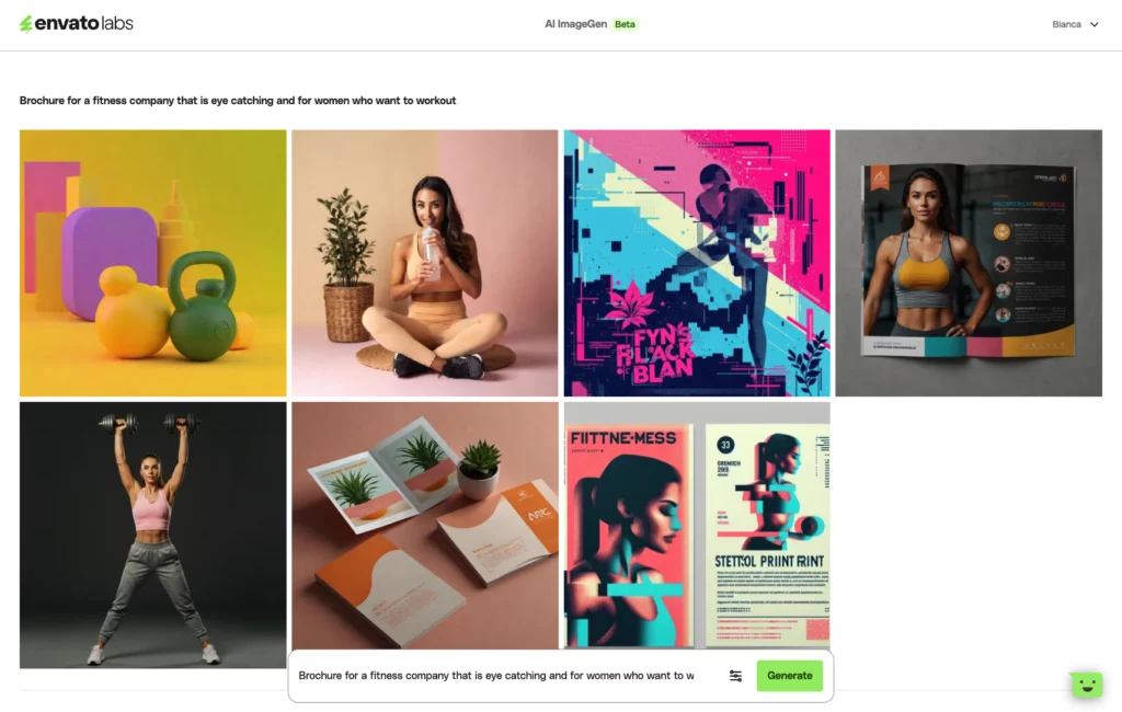 AI generated fitness brochure examples from AI ImageGen