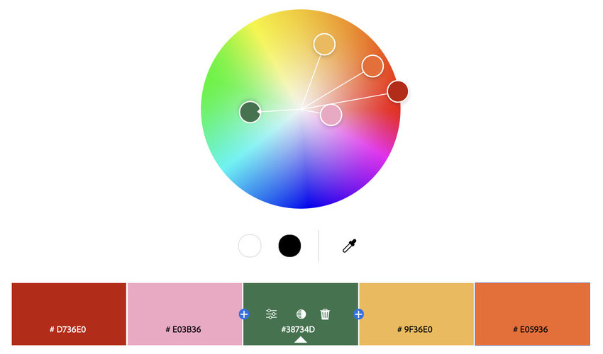 Autumnal hues color palette for a presentation.