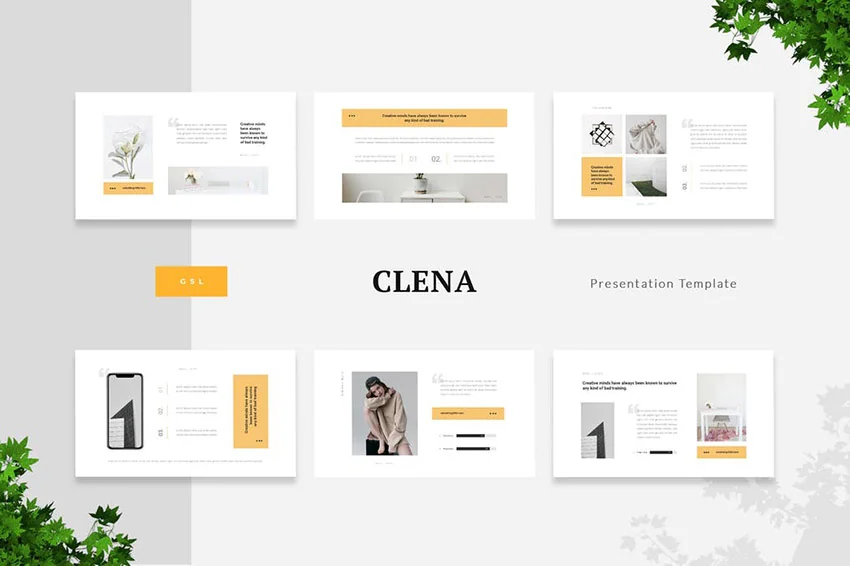 Clena - Clean Minimalism Google Slides Template