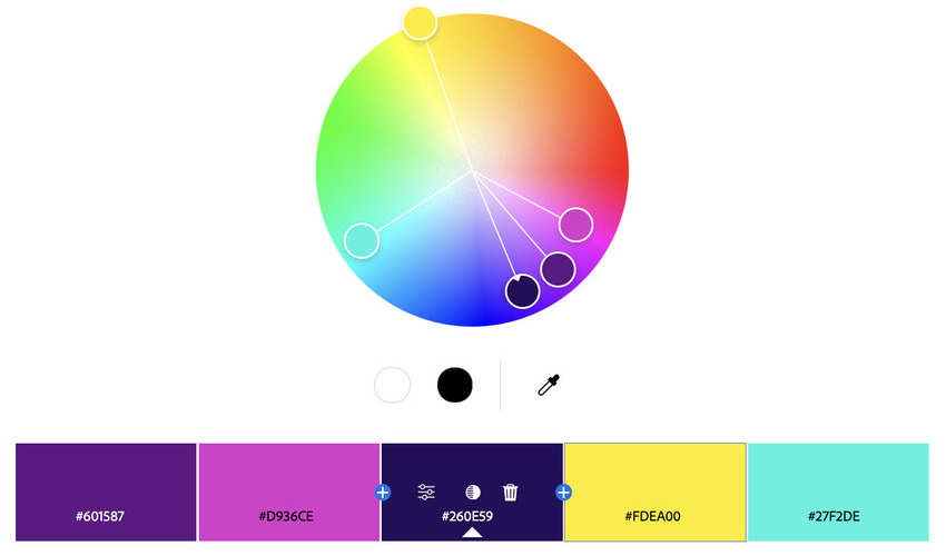Neon city color palette for a presentation.