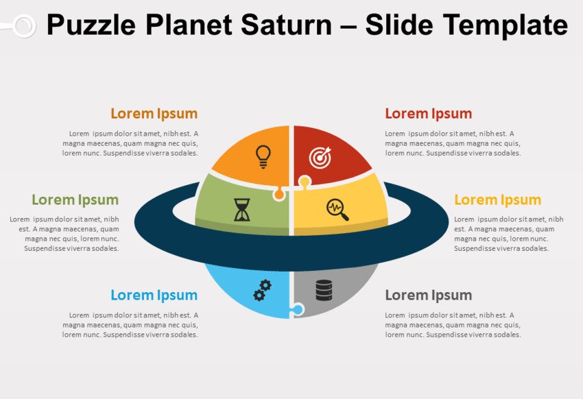 Puzzle Planet Saturn for PowerPoint and Google Slides