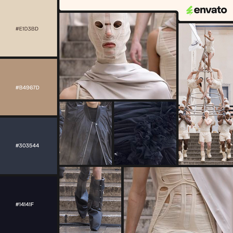 2025 Rick Owen's Hollywood collection and color palette.