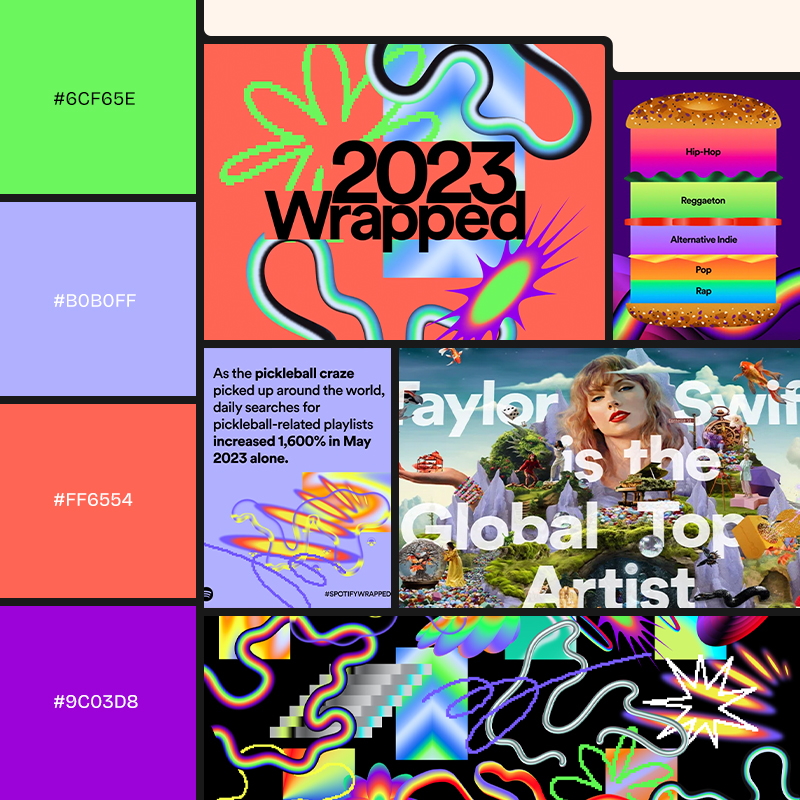 Images and marketing from Spotify Wrapped 2023.
