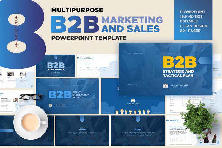 B2B marketing and sales PowerPoint template
