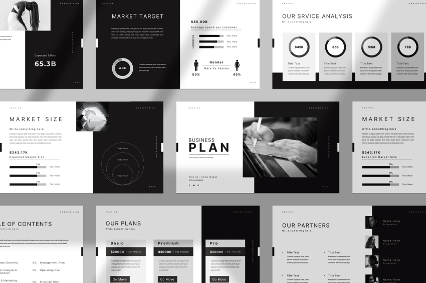 Business Plan Google Slide Presentation Template
