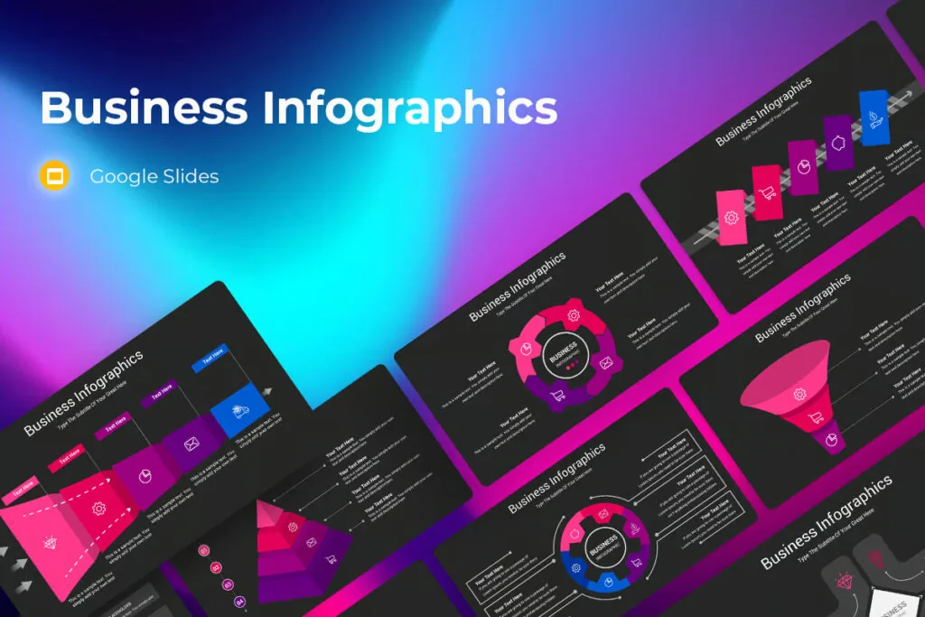 Business Infographics Dark Google Slides Template

