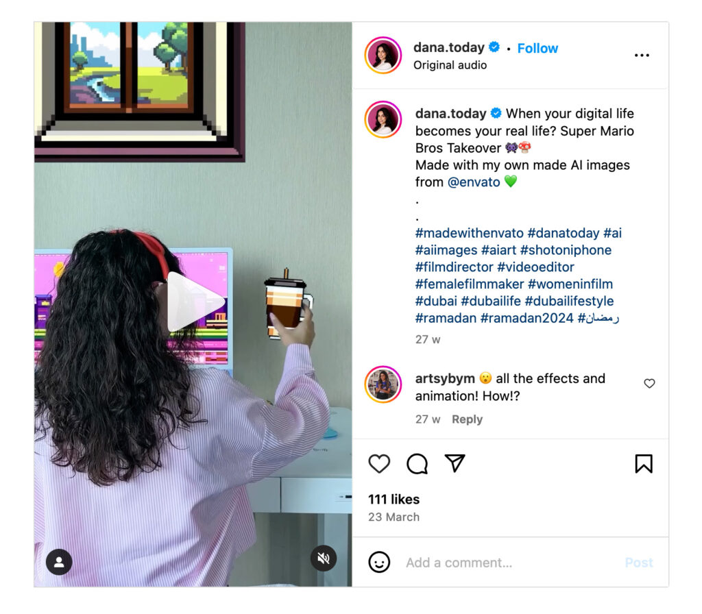 instagram reel by dana.today using Envato ImageGen assets