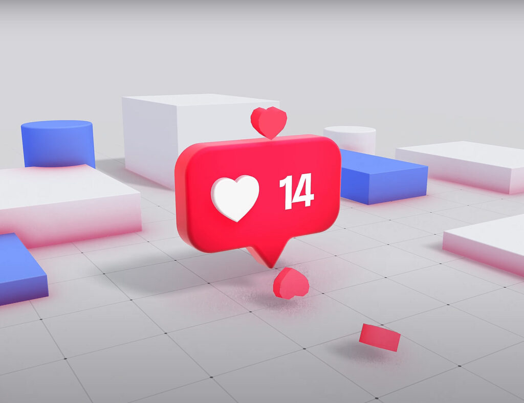 Interactive likes counter animation made in Spline