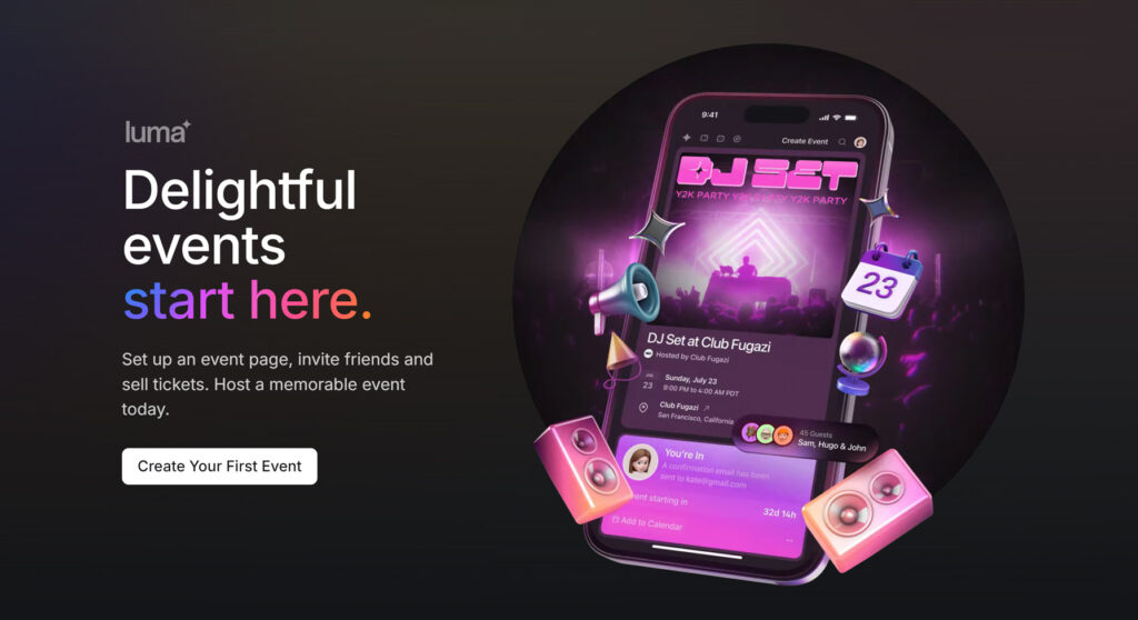 Eye-catching 3D webdesign made by Luma