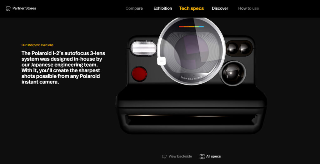 Realistic 3D camera design made in Spline by Polaroid