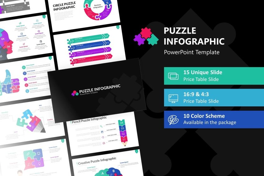 Puzzle Infographic PowerPoint Template
