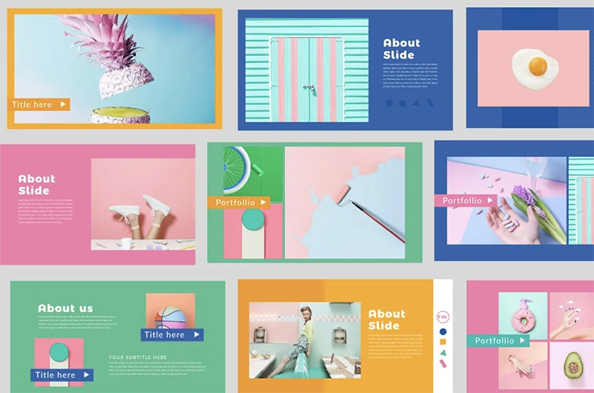 Retro PowerPoint color schemes templates.