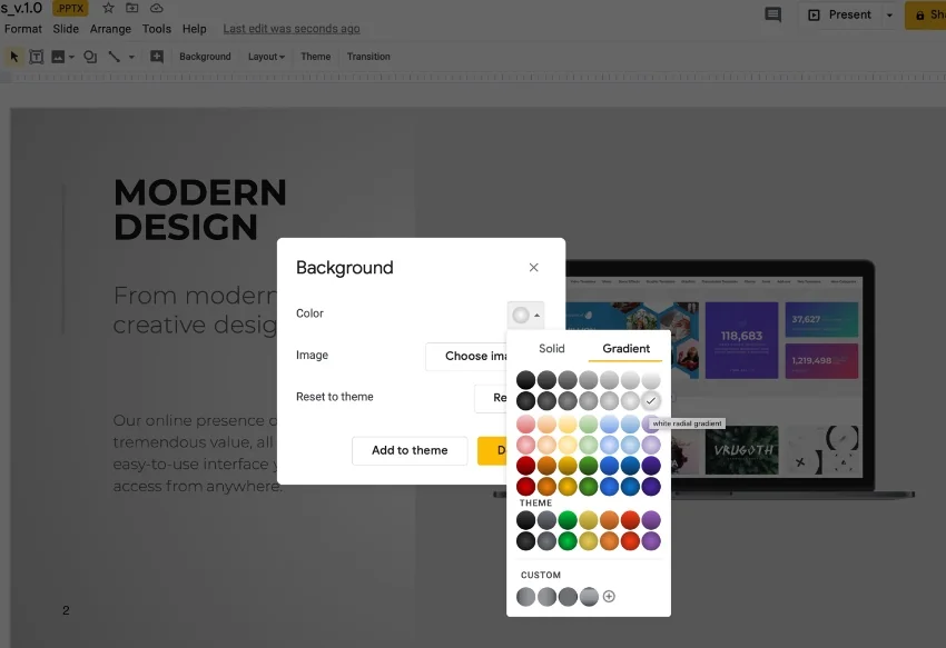 Step 5 Google Slides professional themes