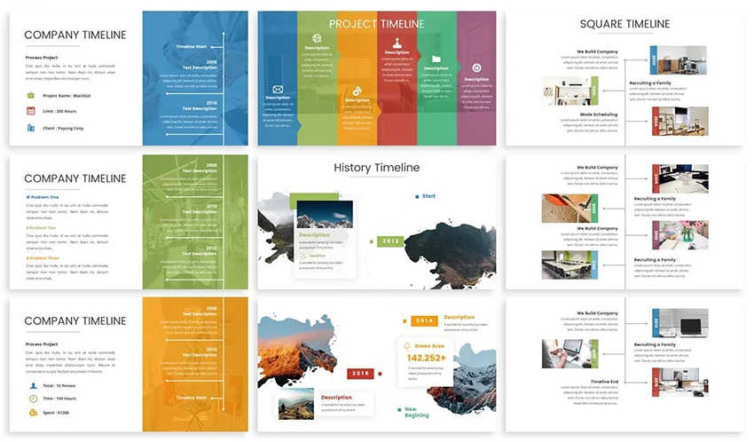 3 Examples of Single Roadmap Message from Premium Timeline PPT Template by Envato Elements
