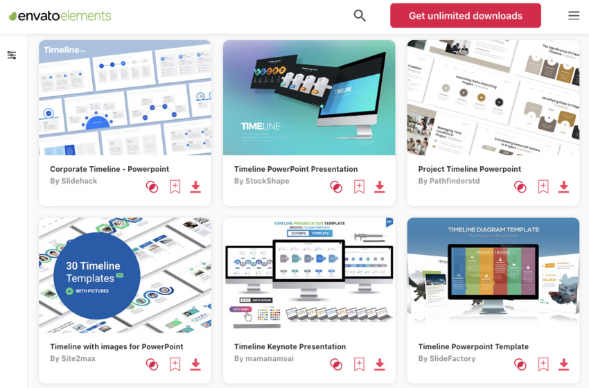 PowerPoint Timeline Graphics From Envato Elements