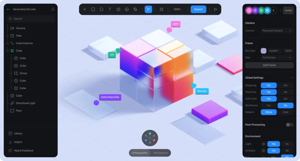 Spline’s real-time collaboration feature