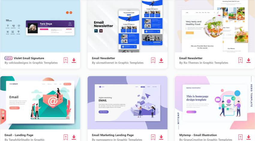 Find nice email signatures on Envato Elements