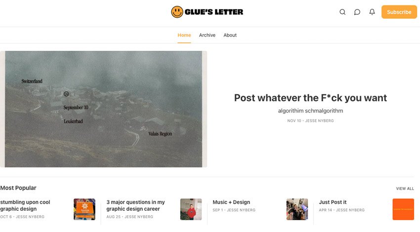 Glue's Letter by Jesse Nyberg on Substack