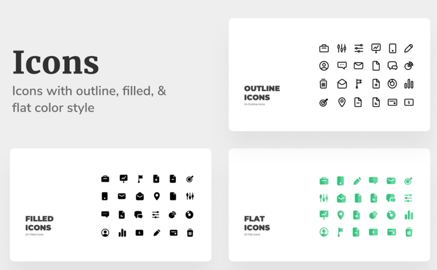 icons in minimilis google slides theme templates