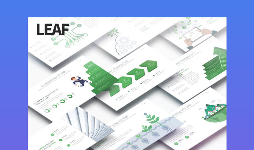 Leaf Multipurpose PowerPoint Timeline Graphic Presentation