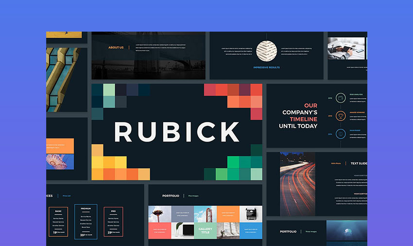 Rubick PowerPoint Timeline Graphic