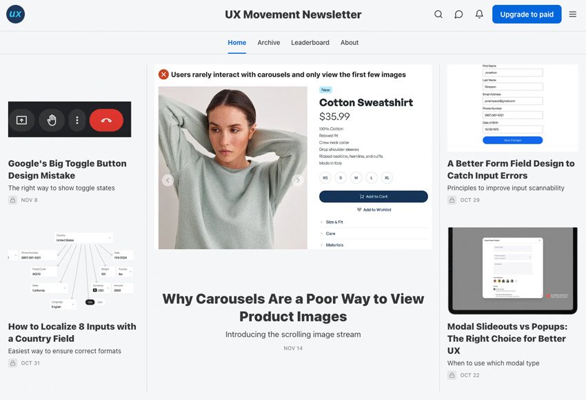 UX Movement on Substack