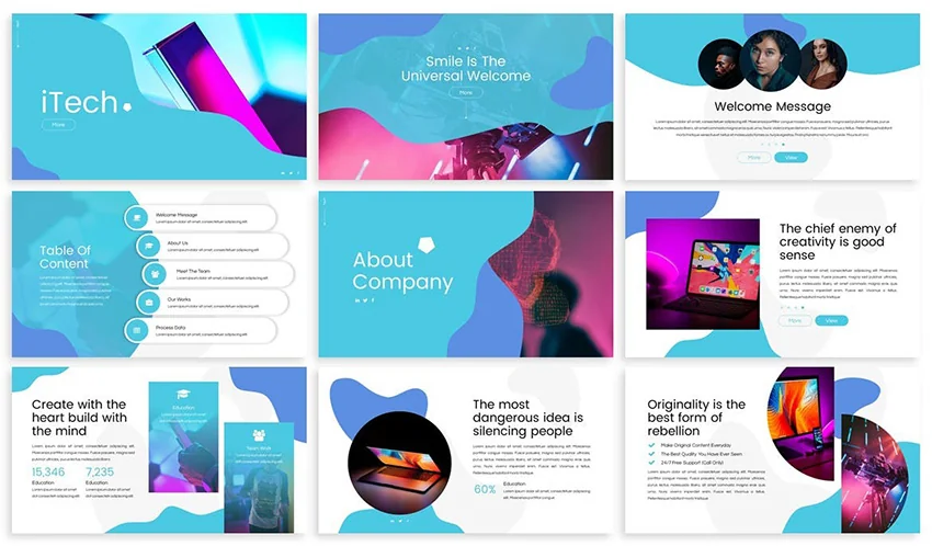 iTech - Computer Security PowerPoint Theme, a premium template from Envato Elements that comes with custom image masks