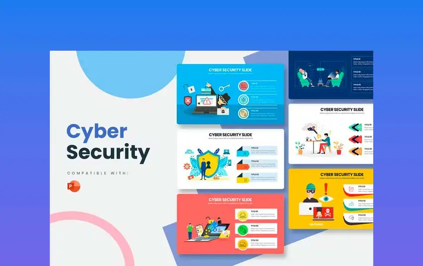 Business cyber security PowerPoint infographics
