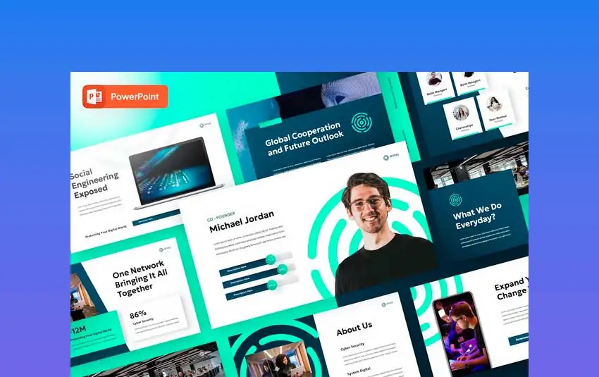 Cyber security PowerPoint template