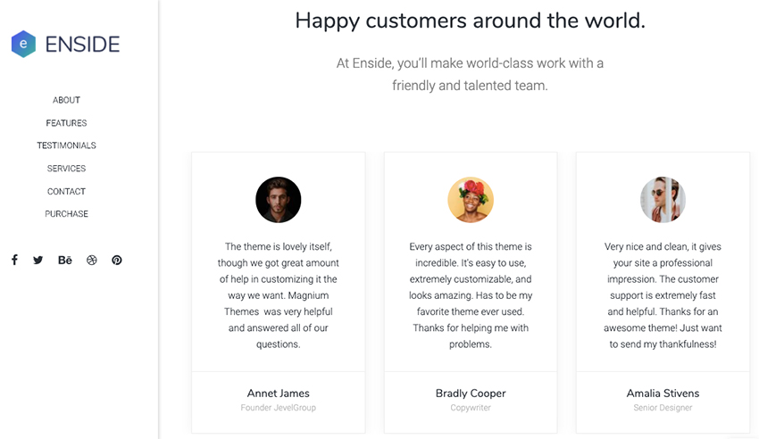 Enside - Multipurpose One page Template