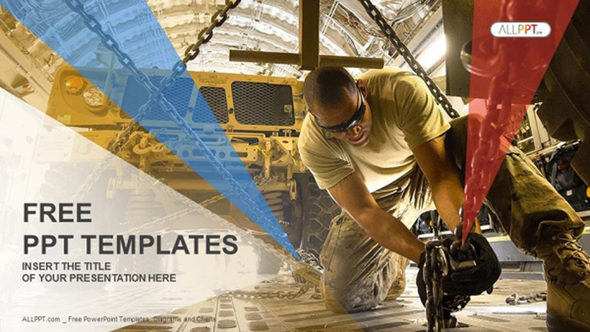 Humvee and Soldier - Free Military PowerPoint Templates Download