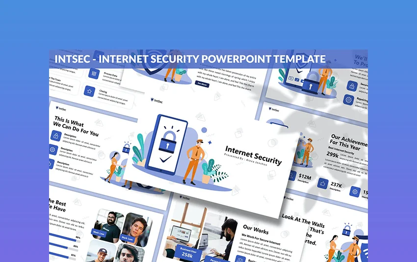 Intsec Cyber Security PowerPoint background template