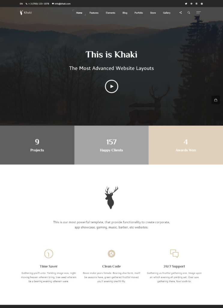 Khaki - Multipurpose Single Page Website Template
