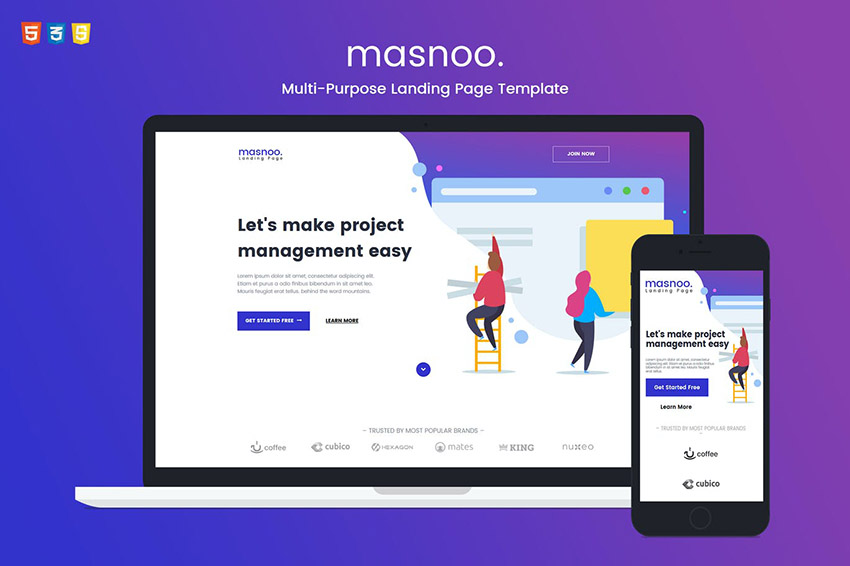Masnoo Multi-Purpose Landing Page Template
