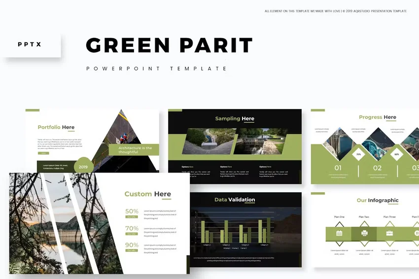 Green Parit is a military PPT template