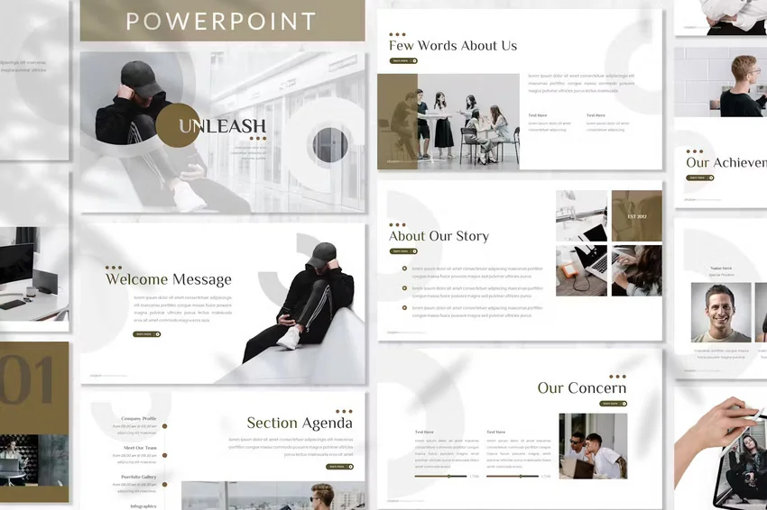 Unleash is an army PowerPoint theme