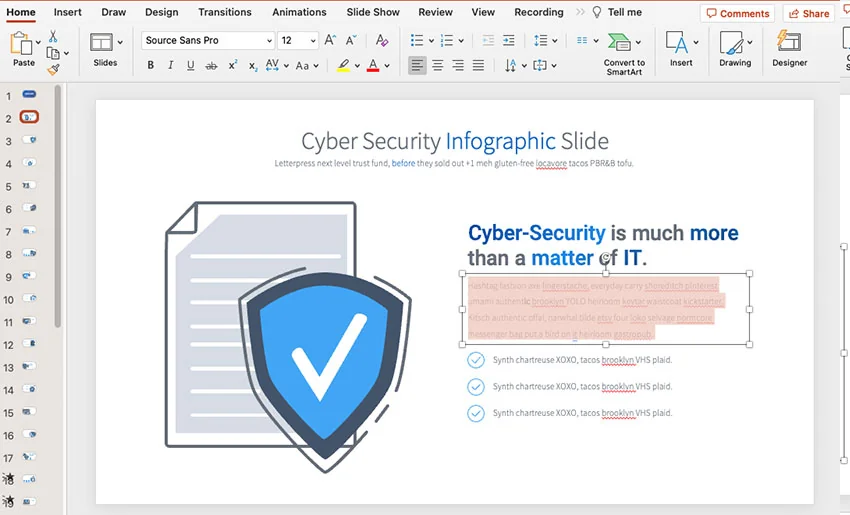 add text effects in powerpoint