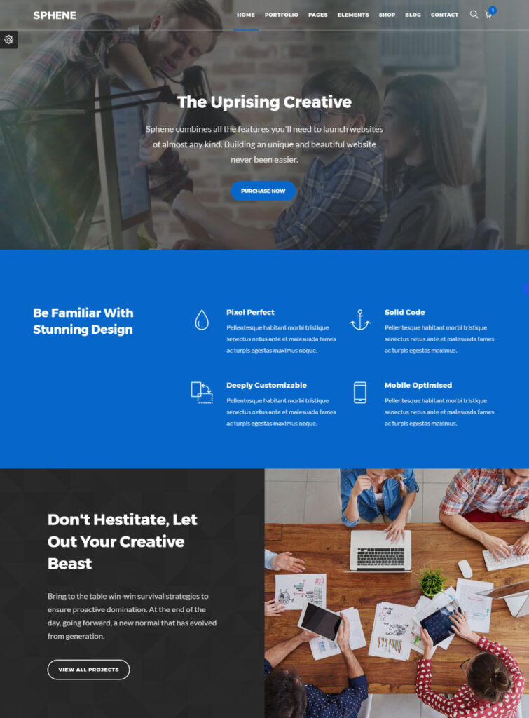 Sphene - Multiconcept One Page HTML Site Template