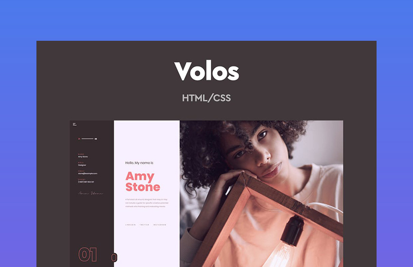 Volos - One Page Resume HTML Template