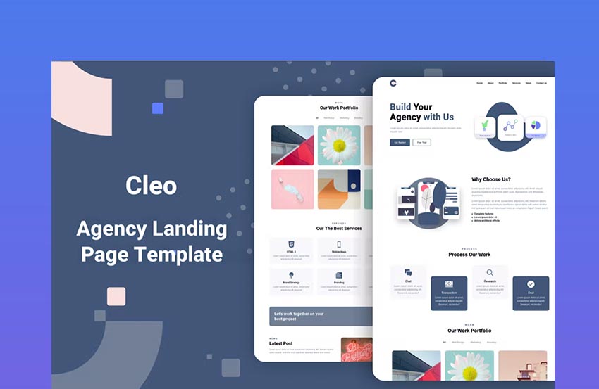 Cleo services page design template